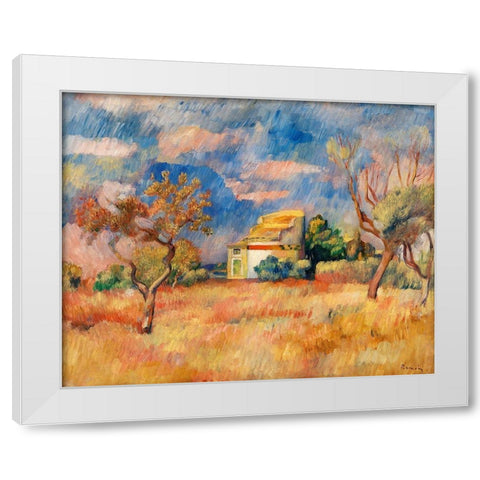 Dovecote at Bellevue White Modern Wood Framed Art Print by Renoir, Pierre-Auguste