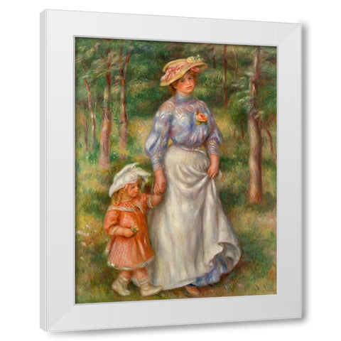 Promenade 1906 White Modern Wood Framed Art Print by Renoir, Pierre-Auguste
