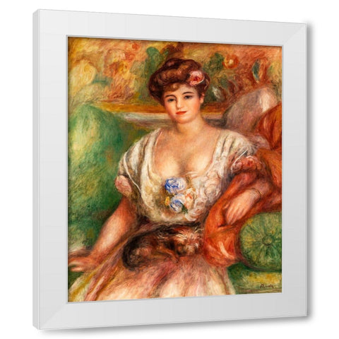 Portrait of Misia Sert 1907 White Modern Wood Framed Art Print by Renoir, Pierre-Auguste