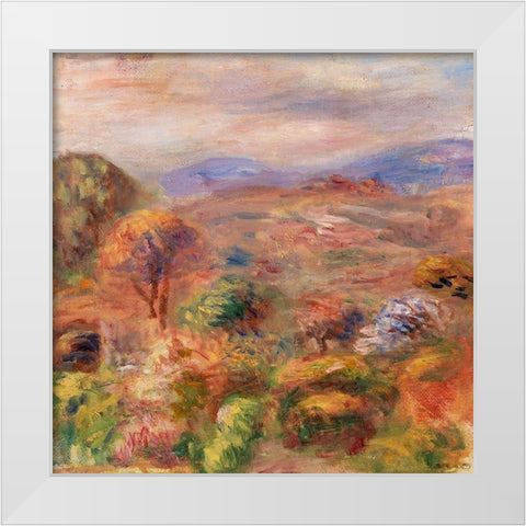 Landscape 1911 White Modern Wood Framed Art Print by Renoir, Pierre-Auguste