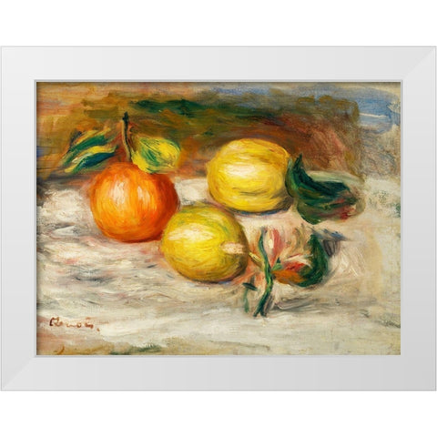 Lemons and Orange 1913 White Modern Wood Framed Art Print by Renoir, Pierre-Auguste