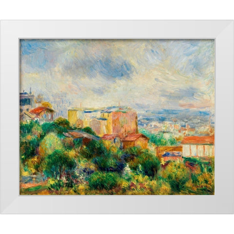 View From Montmartre 1892 White Modern Wood Framed Art Print by Renoir, Pierre-Auguste