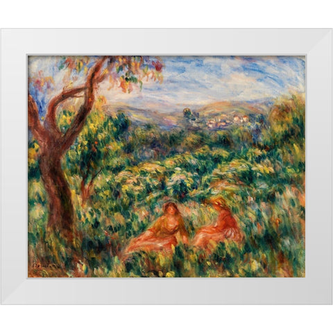 Landscape 1916 White Modern Wood Framed Art Print by Renoir, Pierre-Auguste