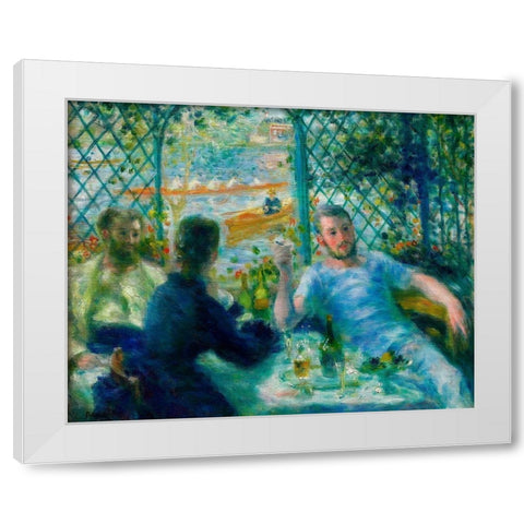 Lunch at the Restaurant Fournaise 1875 White Modern Wood Framed Art Print by Renoir, Pierre-Auguste