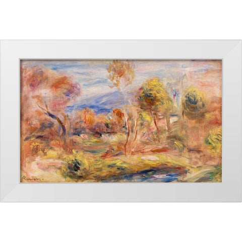 Glade 1909 White Modern Wood Framed Art Print by Renoir, Pierre-Auguste