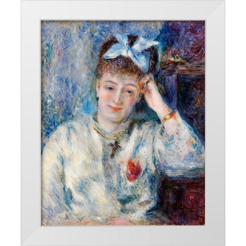 Portrait of Mademoiselle Marie Murer White Modern Wood Framed Art Print by Renoir, Pierre-Auguste