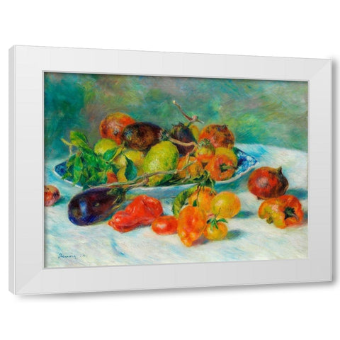 Fruits of the Midi 1881 White Modern Wood Framed Art Print by Renoir, Pierre-Auguste