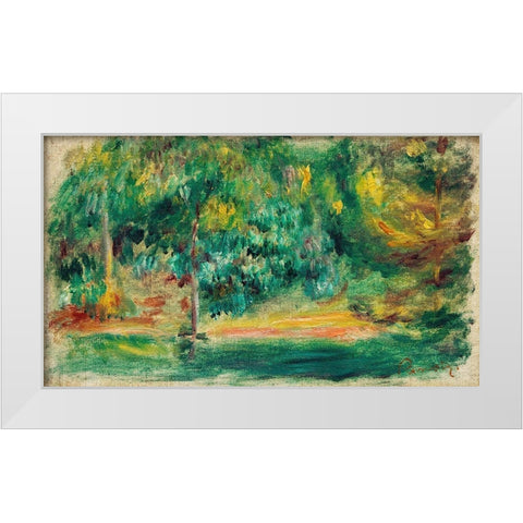 Landscape 1900 White Modern Wood Framed Art Print by Renoir, Pierre-Auguste