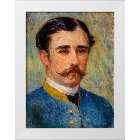 Portrait of a Man 1879 White Modern Wood Framed Art Print by Renoir, Pierre-Auguste