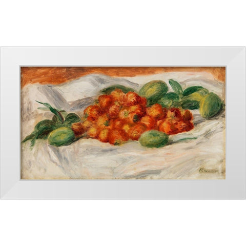 Strawberries and Almonds 1897 White Modern Wood Framed Art Print by Renoir, Pierre-Auguste