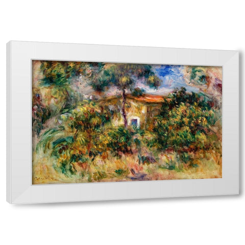 Farmhouse 1917 White Modern Wood Framed Art Print by Renoir, Pierre-Auguste