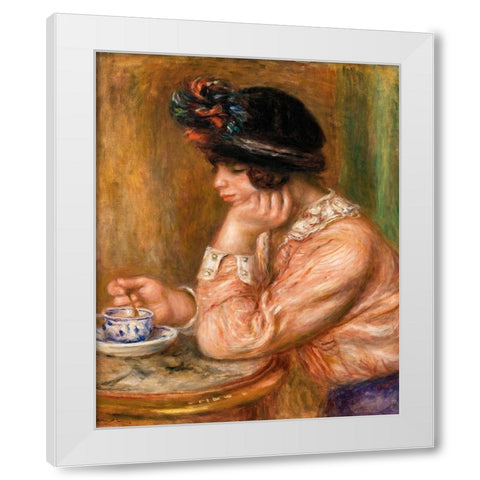Cup of Chocolate 1914 White Modern Wood Framed Art Print by Renoir, Pierre-Auguste