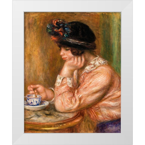 Cup of Chocolate 1914 White Modern Wood Framed Art Print by Renoir, Pierre-Auguste