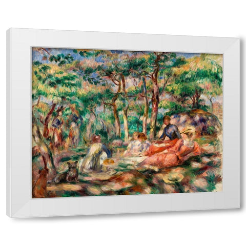Picnic 1893 White Modern Wood Framed Art Print by Renoir, Pierre-Auguste