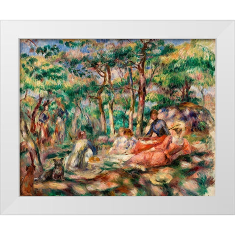 Picnic 1893 White Modern Wood Framed Art Print by Renoir, Pierre-Auguste