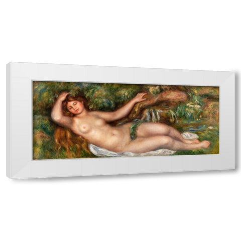 Reclining Nude 1910 White Modern Wood Framed Art Print by Renoir, Pierre-Auguste
