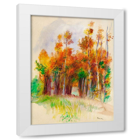 Grove of Trees 1900 White Modern Wood Framed Art Print by Renoir, Pierre-Auguste