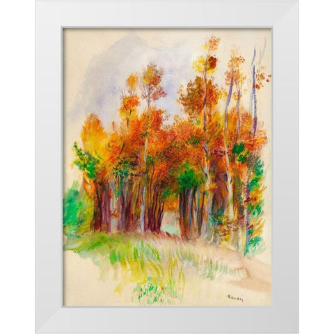 Grove of Trees 1900 White Modern Wood Framed Art Print by Renoir, Pierre-Auguste