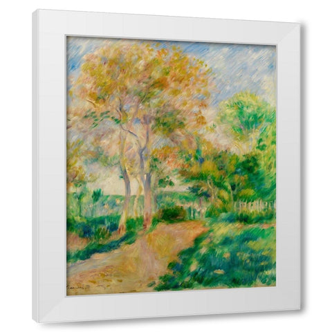 Autumn Landscape 1884 White Modern Wood Framed Art Print by Renoir, Pierre-Auguste