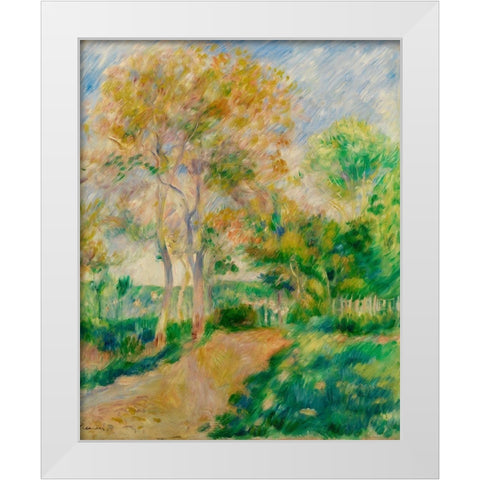 Autumn Landscape 1884 White Modern Wood Framed Art Print by Renoir, Pierre-Auguste