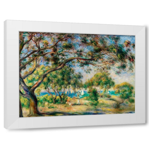 Coastal Scene 1892 White Modern Wood Framed Art Print by Renoir, Pierre-Auguste