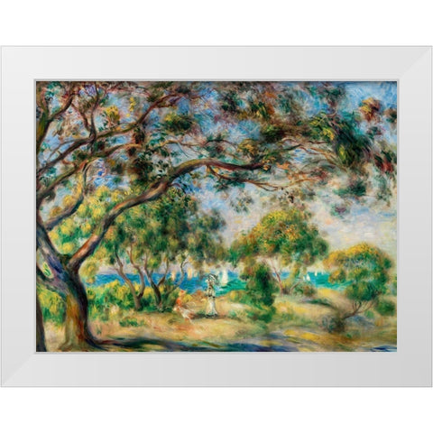 Coastal Scene 1892 White Modern Wood Framed Art Print by Renoir, Pierre-Auguste