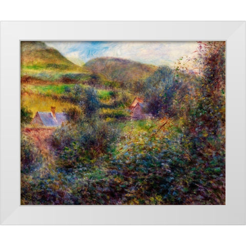 Environs of Berneval 1879 White Modern Wood Framed Art Print by Renoir, Pierre-Auguste