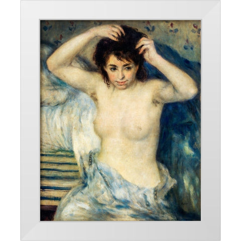 Before the Bath 1875 White Modern Wood Framed Art Print by Renoir, Pierre-Auguste