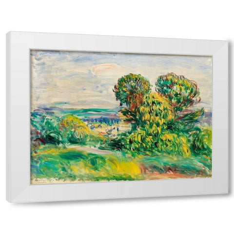 Landscape 1890 White Modern Wood Framed Art Print by Renoir, Pierre-Auguste