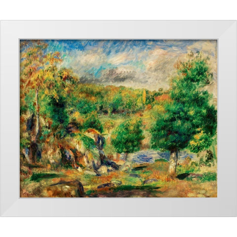 Chestnut Trees, Pont-Aven 1892 White Modern Wood Framed Art Print by Renoir, Pierre-Auguste