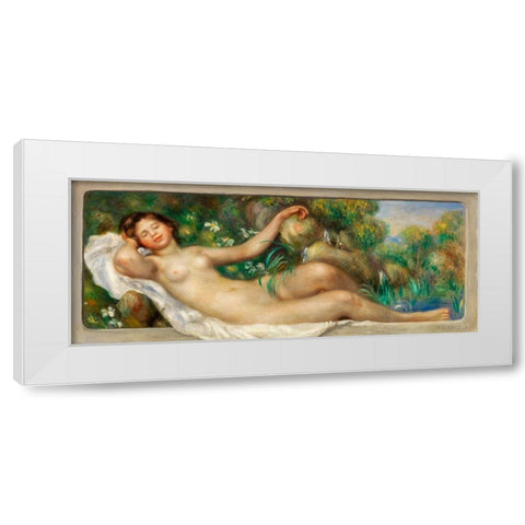 Reclining Nude 1895 White Modern Wood Framed Art Print by Renoir, Pierre-Auguste