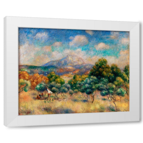 Mount of Sainte Victoire 1889 White Modern Wood Framed Art Print by Renoir, Pierre-Auguste