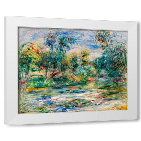 Landscape 1917 White Modern Wood Framed Art Print by Renoir, Pierre-Auguste
