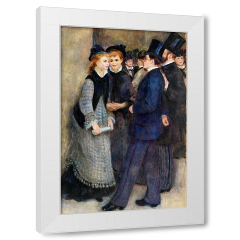 Leaving the Conservatory White Modern Wood Framed Art Print by Renoir, Pierre-Auguste