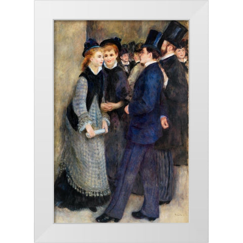 Leaving the Conservatory White Modern Wood Framed Art Print by Renoir, Pierre-Auguste