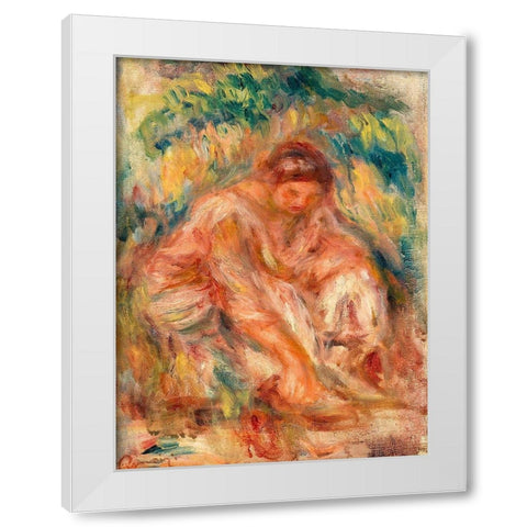Sketch of a Woman 1916 White Modern Wood Framed Art Print by Renoir, Pierre-Auguste