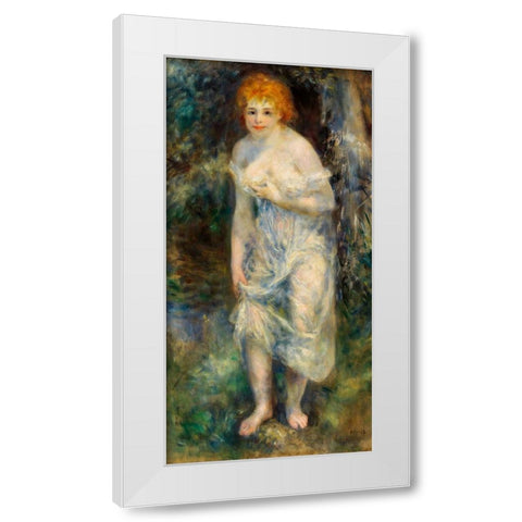 The Source 1875 White Modern Wood Framed Art Print by Renoir, Pierre-Auguste
