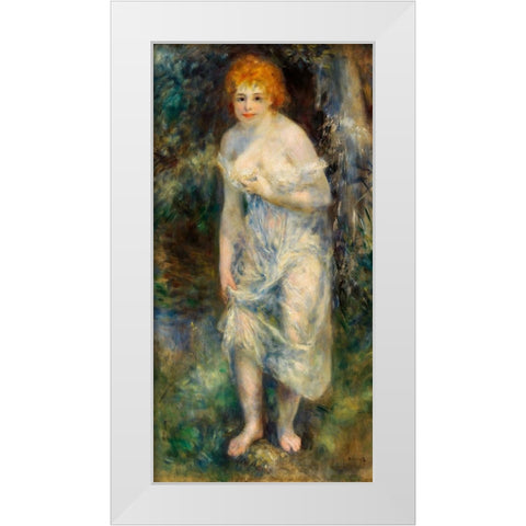 The Source 1875 White Modern Wood Framed Art Print by Renoir, Pierre-Auguste
