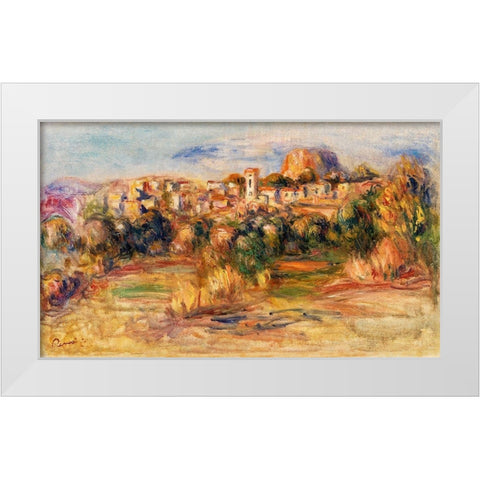 Landscape, La Gaude 1910 White Modern Wood Framed Art Print by Renoir, Pierre-Auguste