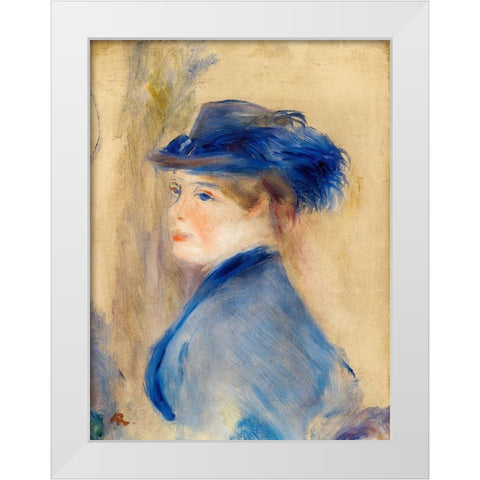 Bust of a Woman 1875 White Modern Wood Framed Art Print by Renoir, Pierre-Auguste