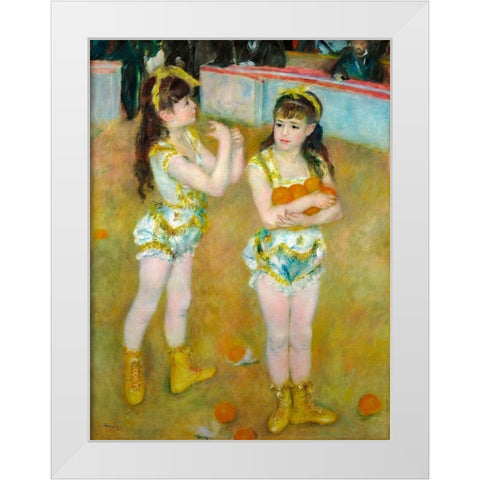 Acrobats at the Cirque Fernando 1879 White Modern Wood Framed Art Print by Renoir, Pierre-Auguste