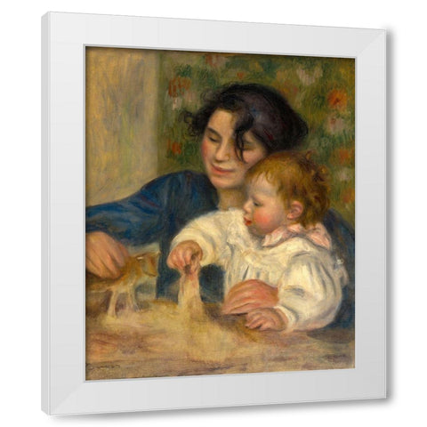 Gabrielle and Jean White Modern Wood Framed Art Print by Renoir, Pierre-Auguste