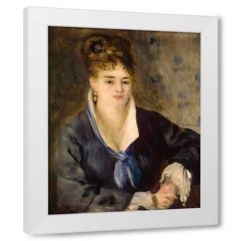Woman in Black White Modern Wood Framed Art Print by Renoir, Pierre-Auguste