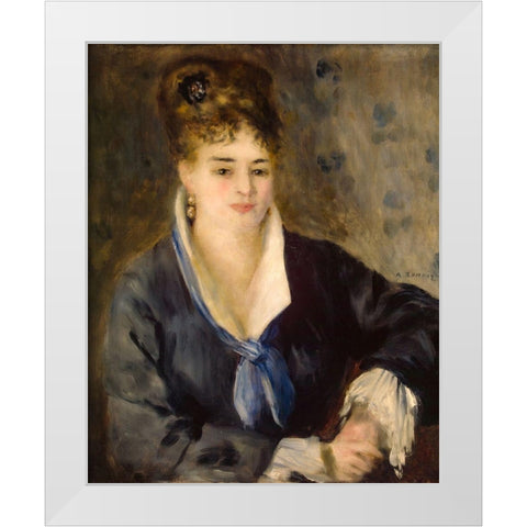Woman in Black White Modern Wood Framed Art Print by Renoir, Pierre-Auguste