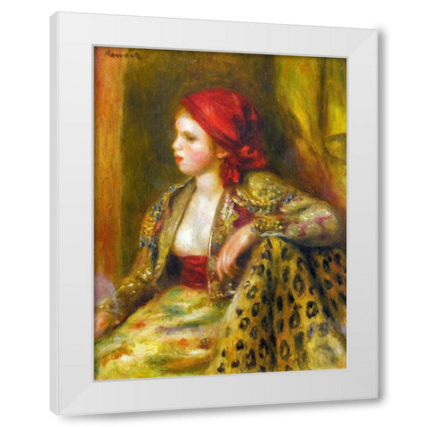 Odalisque White Modern Wood Framed Art Print by Renoir, Pierre-Auguste