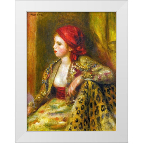 Odalisque White Modern Wood Framed Art Print by Renoir, Pierre-Auguste