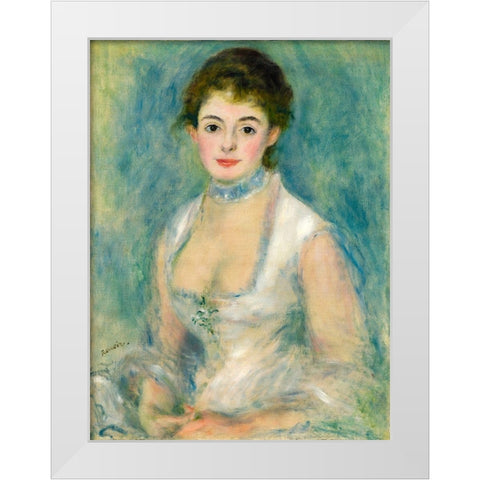 Portrait of Madame Henriot White Modern Wood Framed Art Print by Renoir, Pierre-Auguste
