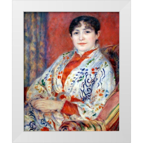 Portrait of Madame Henriot White Modern Wood Framed Art Print by Renoir, Pierre-Auguste