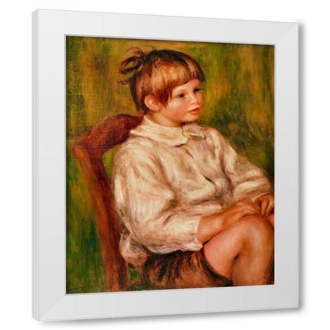 Coco Claude Renoir White Modern Wood Framed Art Print by Renoir, Pierre-Auguste