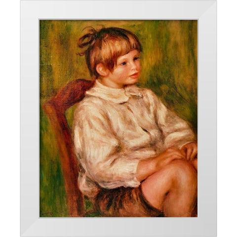 Coco Claude Renoir White Modern Wood Framed Art Print by Renoir, Pierre-Auguste